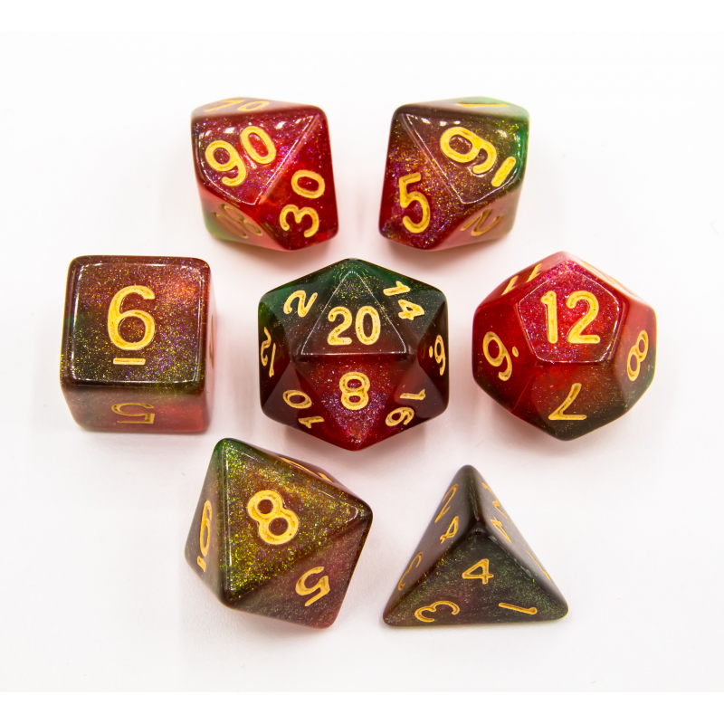 Dice Critical Hit: Poly 7 Set Shimmering Galaxy