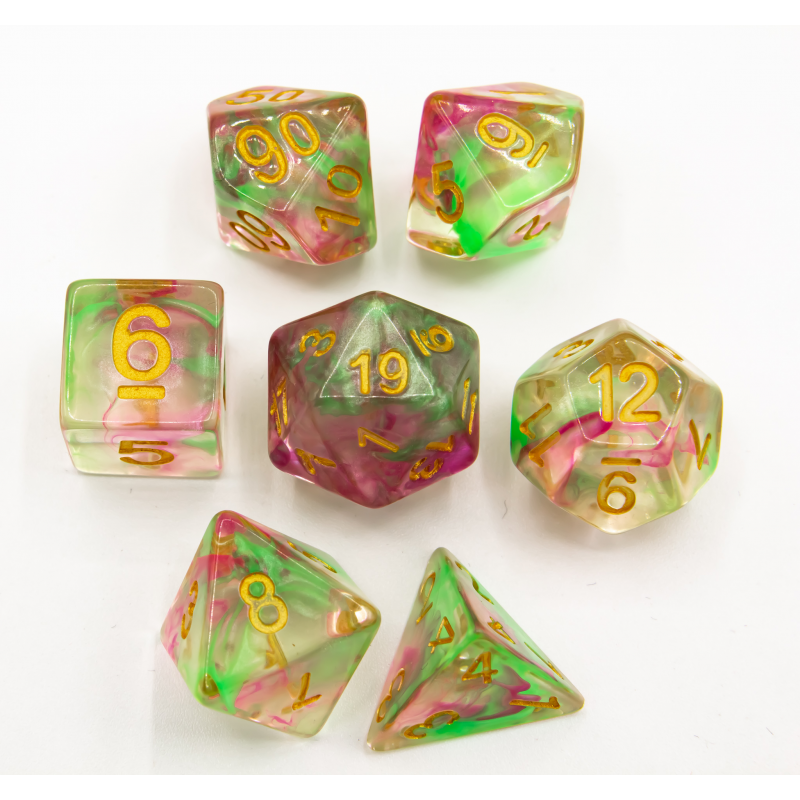 Dice Critical Hit: Poly 7 Set Swirl