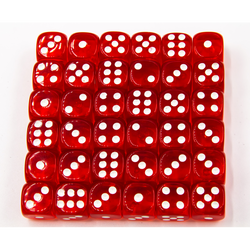Dice Critical Hit: D06 12mm set of 36 Transparent
