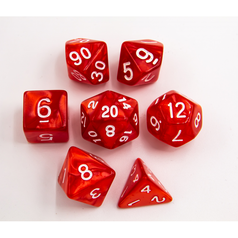 Dice Critical Hit: Poly 7 Set Marbled