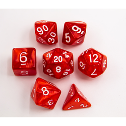 Dice Critical Hit: Poly 7 Set Marbled