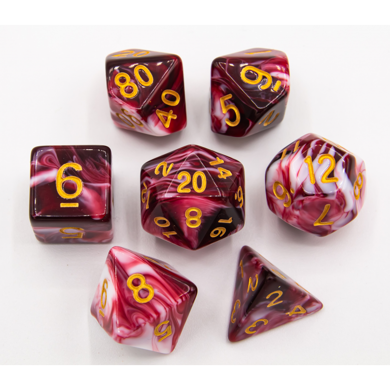 Dice Critical Hit: Poly 7 Set Milky