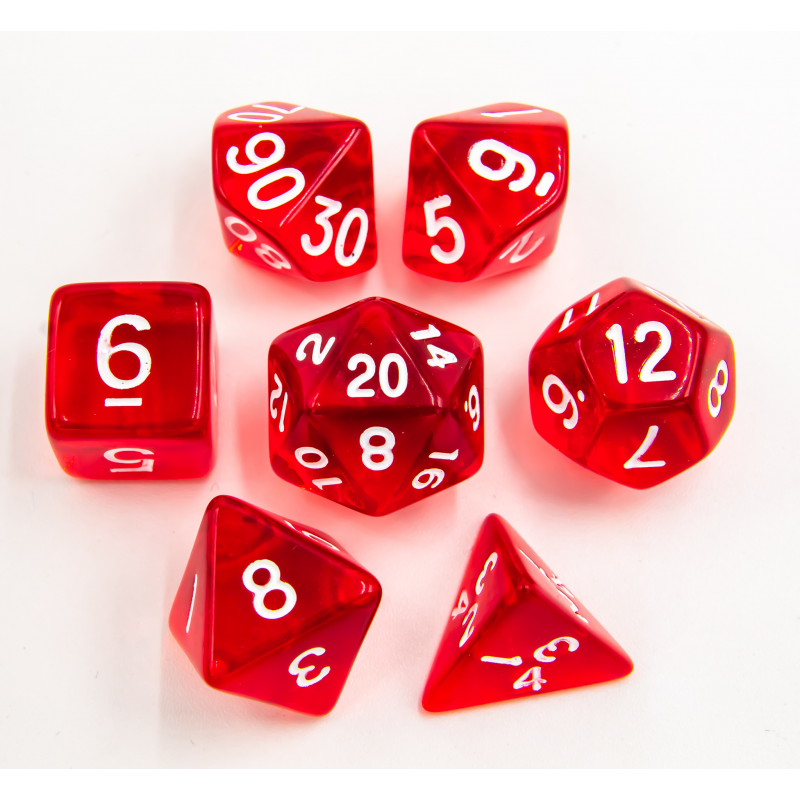 Dice Critical Hit: Poly 7 Set Transparent