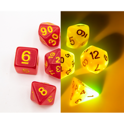 Dice Critical Hit: Poly 7 Set Fusion Glow In Dark
