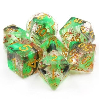 Dice Tasty Minstrel: Poly 7 Set Translucent Glitter