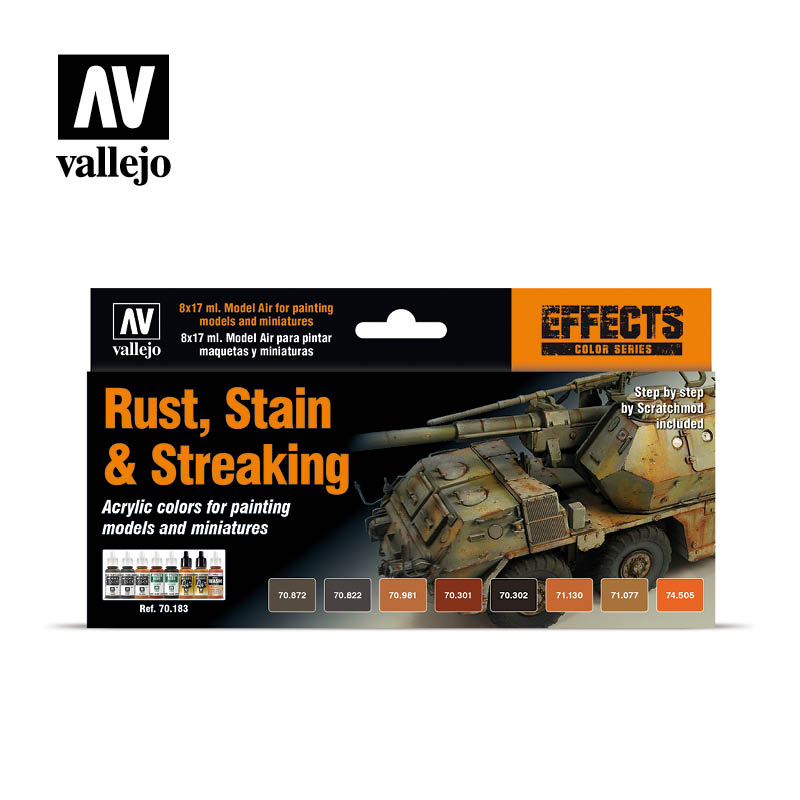 Paint Vallejo Set: Staining, Rust & Streak
