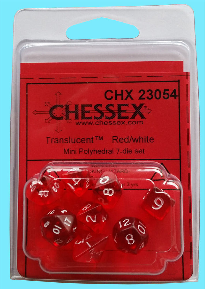 Dice Chessex: Poly 7 set Mini Translucent