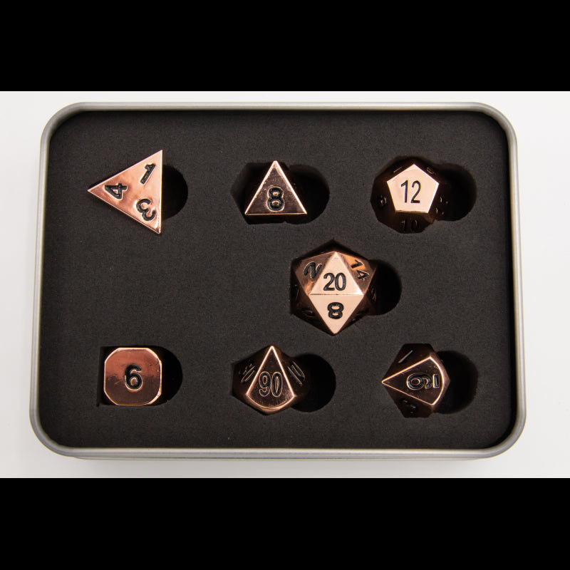 Dice Critical Hit: Poly 7 Set Metal