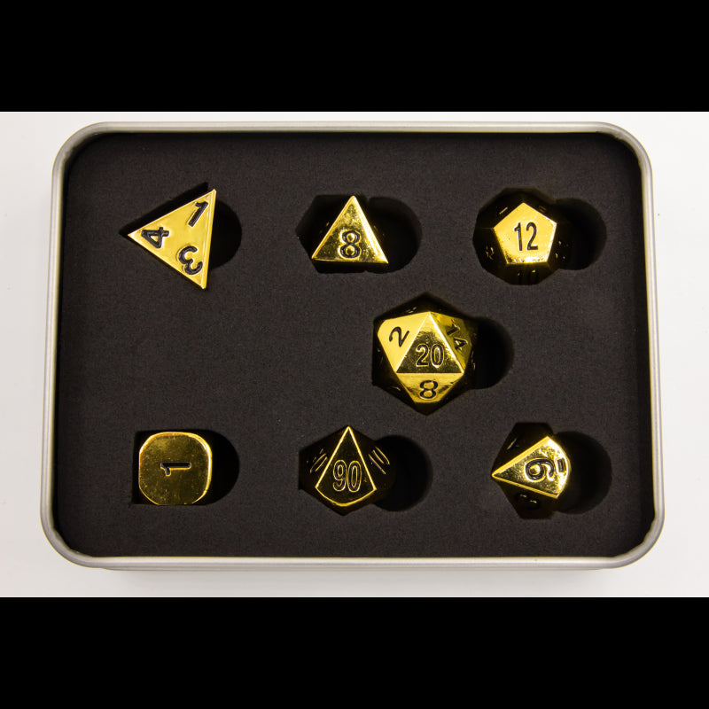 Dice Critical Hit: Poly 7 Set Metal
