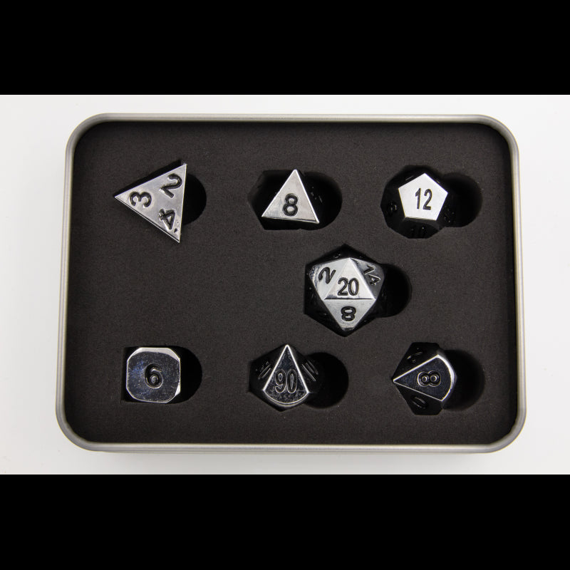 Dice Critical Hit: Poly 7 Set Metal