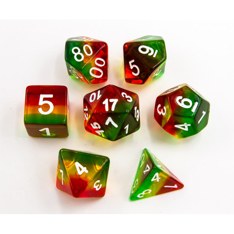 Dice Critical Hit: Poly 7 Set Aurora