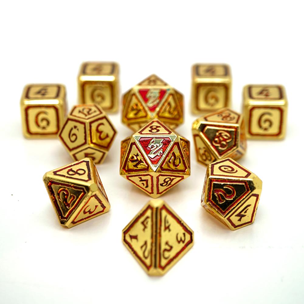 Dice DieHard Dice: Poly 11 set Metal Guilded Ruin