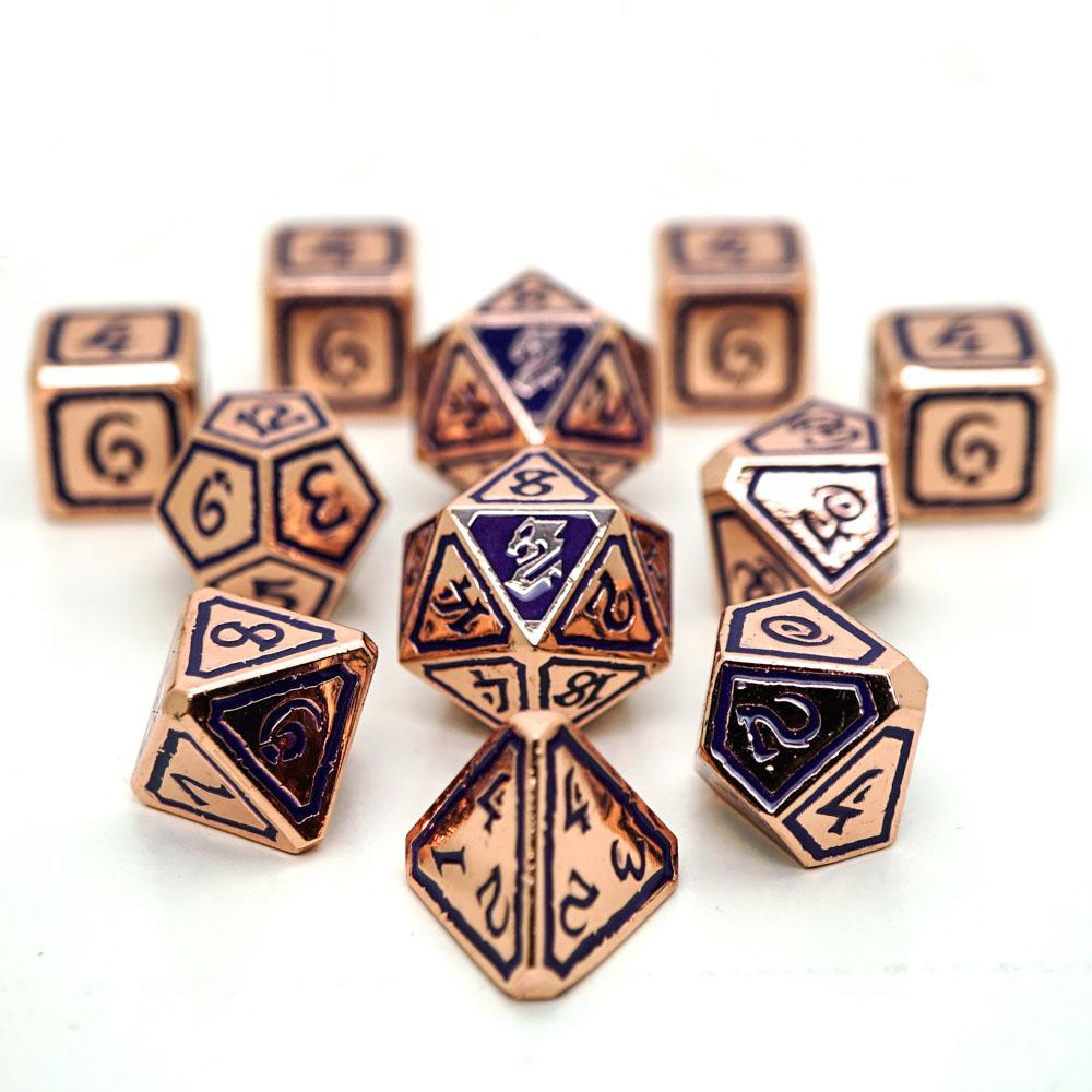 Dice DieHard Dice: Poly 11 set Metal Guilded Ruin