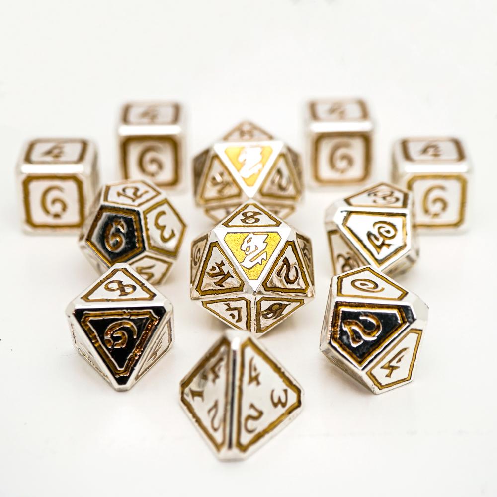 Dice DieHard Dice: Poly 11 set Metal Guilded Ruin