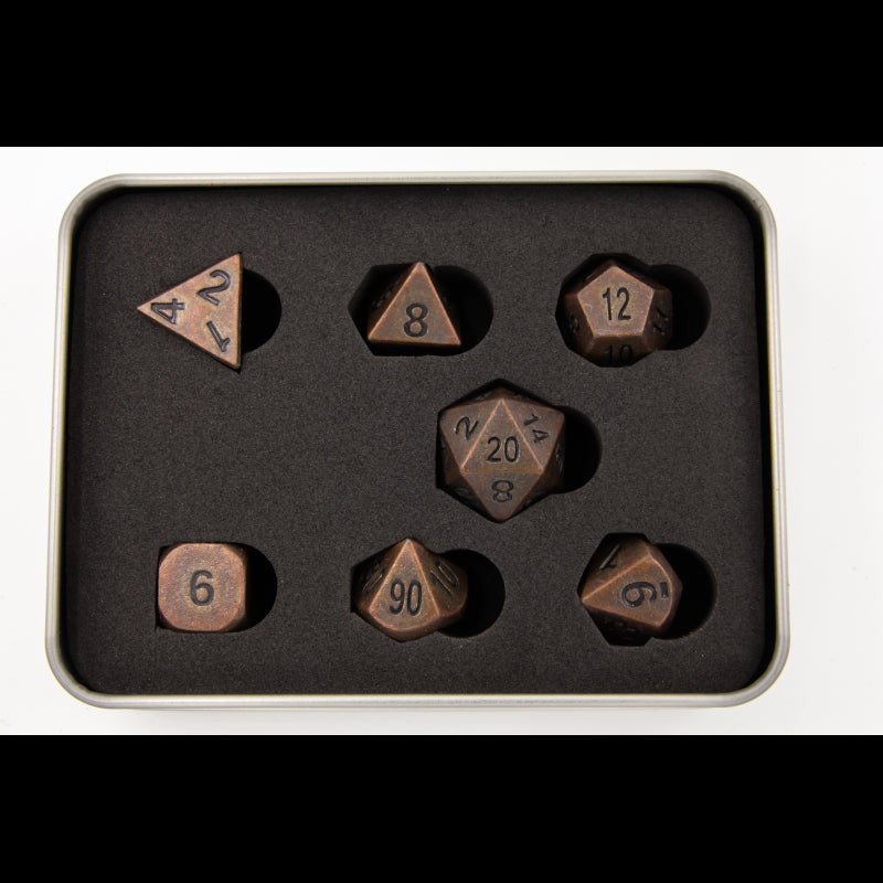 Dice Critical Hit: Poly 7 Set Metal