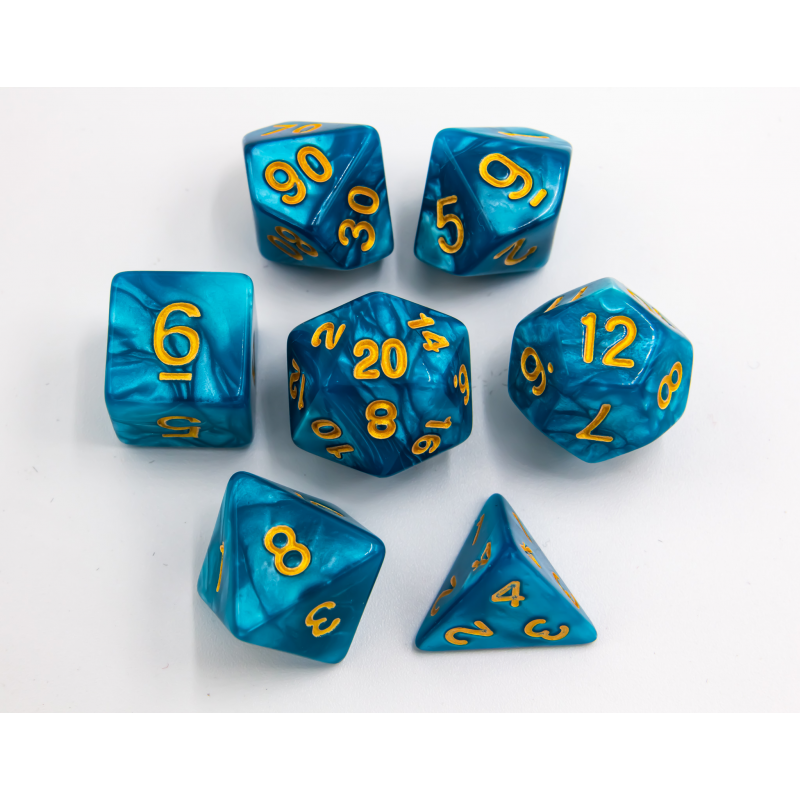 Dice Critical Hit: Poly 7 Set Marbled