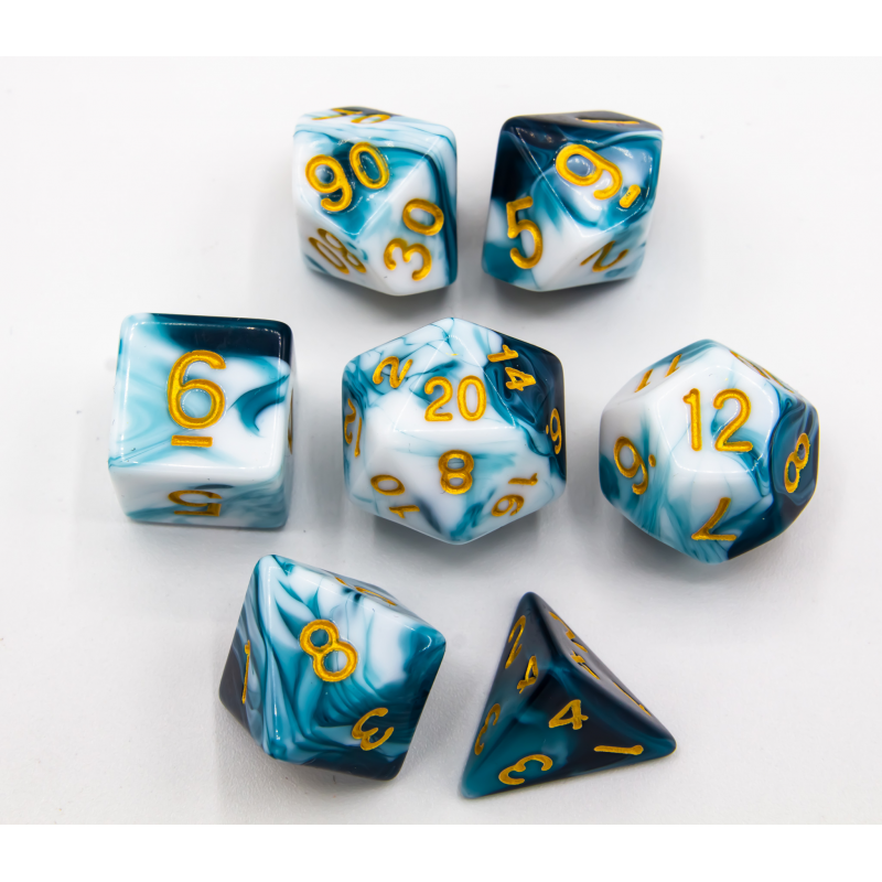 Dice Critical Hit: Poly 7 Set Milky