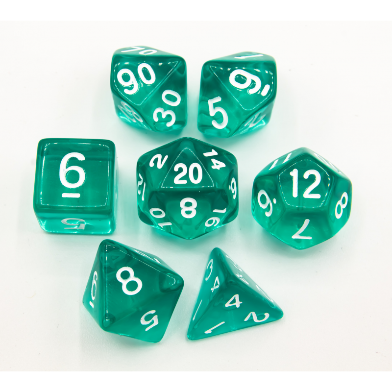 Dice Critical Hit: Poly 7 Set Transparent