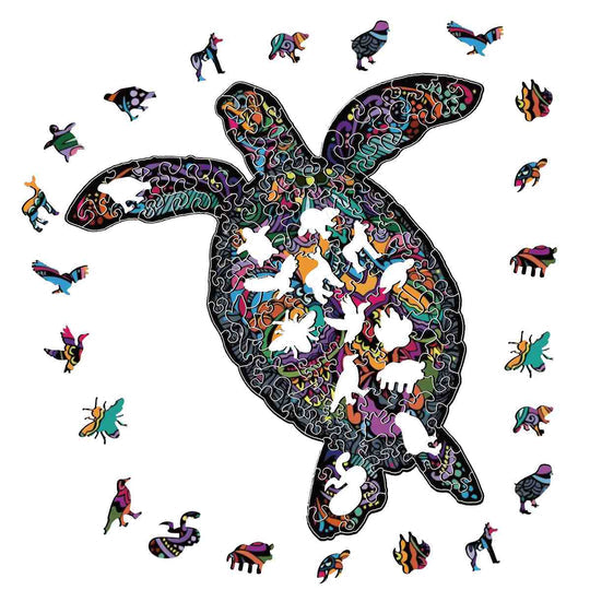 Puzzle Craft-Hub: Floral Turtle