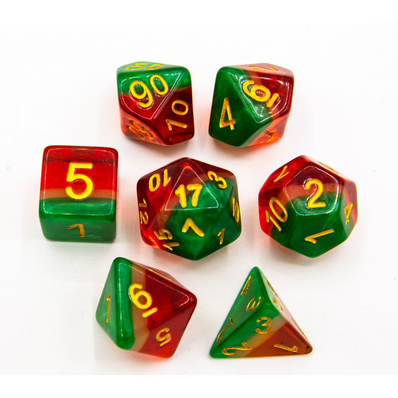Dice Critical Hit: Poly 7 Set Multi-layer