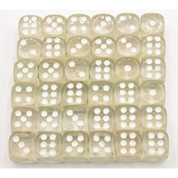 Dice Critical Hit: D06 12mm set of 36 Transparent