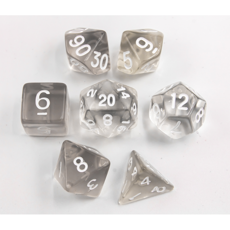 Dice Critical Hit: Poly 7 Set Transparent