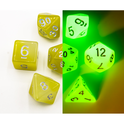 Dice Critical Hit: Poly 7 Set Fusion Glow In Dark
