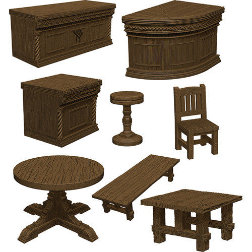 Mini Dungeons & Dragons Icons of the Realms: The Yawning Portal Inn: Bars & Tables