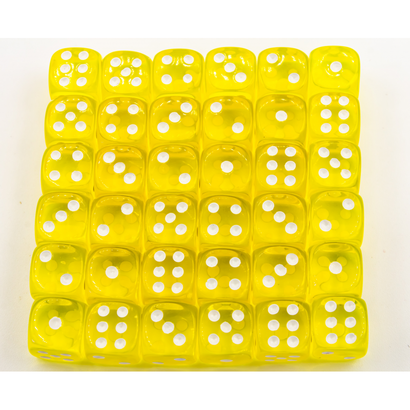 Dice Critical Hit: D06 12mm set of 36 Transparent