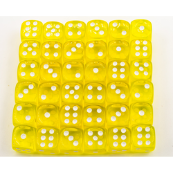 Dice Critical Hit: D06 12mm set of 36 Transparent