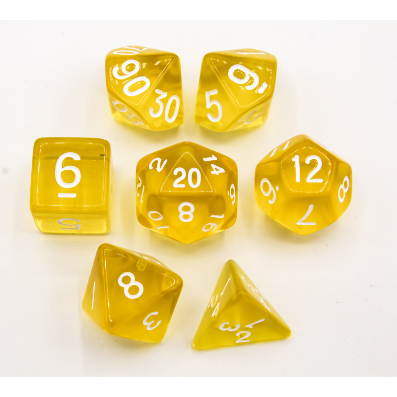 Dice Critical Hit: Poly 7 Set Transparent