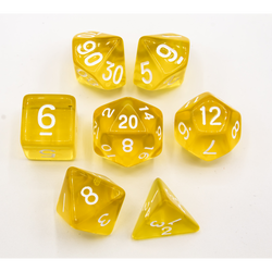 Dice Critical Hit: Poly 7 Set Transparent